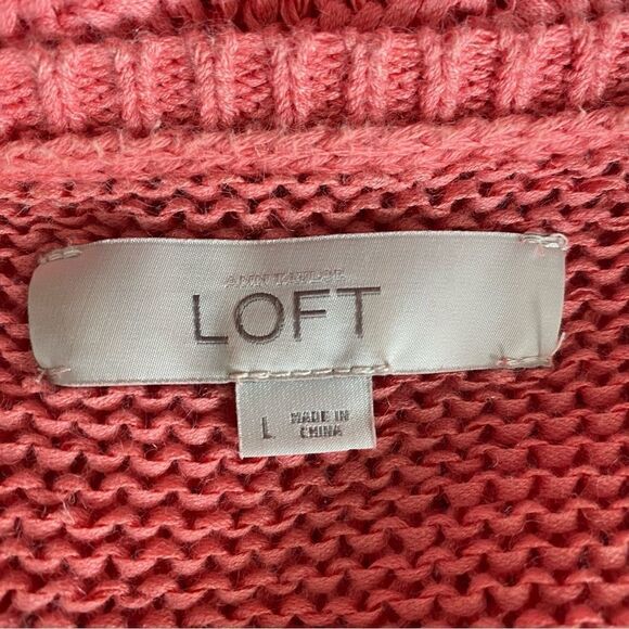 LOFT Women’s Knit Sweater Peach High Low SZ L - Picture 12 of 14